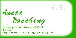 anett wosching business card